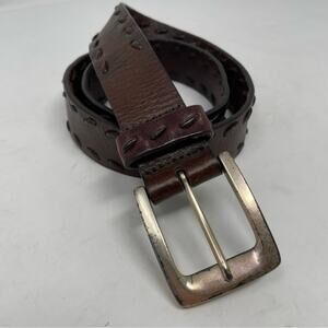 Fossil Brown Stitched Leather Belt Medium